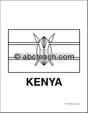 Clip Art: Flags: Kenya (coloring page)