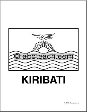 Clip Art: Flags: Kiribati (coloring page)