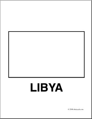 Clip Art: Flags: Libya (coloring page)