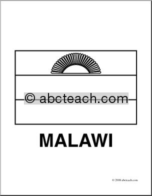 Clip Art: Flags: Malawi (coloring page)