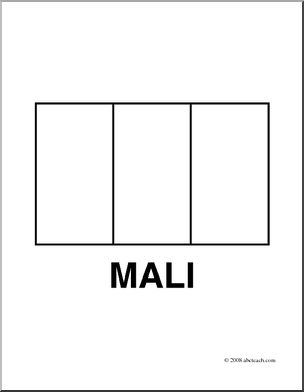 Clip Art: Flags: Mali (coloring page)