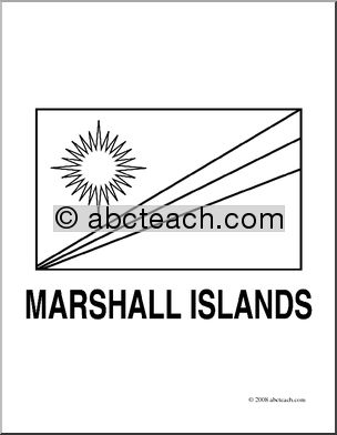 Clip Art: Flags: Marshall Islands (coloring page)