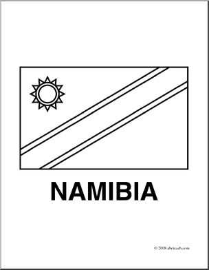 Clip Art: Flags: Namibia (coloring page)