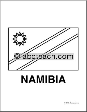 Clip Art: Flags: Namibia (coloring page)