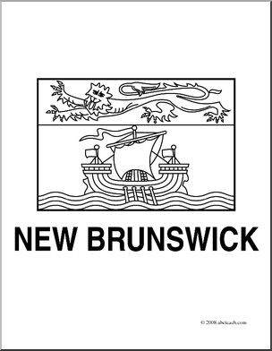 Clip Art: Flags: New Brunswick (coloring page)