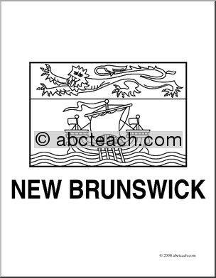 Clip Art: Flags: New Brunswick (coloring page)