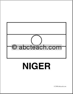 Clip Art: Flags: Niger (coloring page)