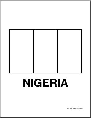 Clip Art: Flags: Nigeria (coloring page)
