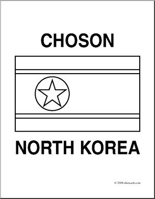 Clip Art: Flags: North Korea (coloring page)