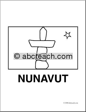 Clip Art: Flags: Nunavut (coloring page)