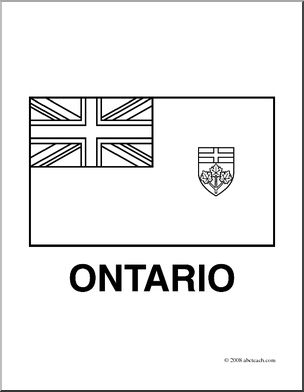 Clip Art: Flags: Ontario (coloring page)