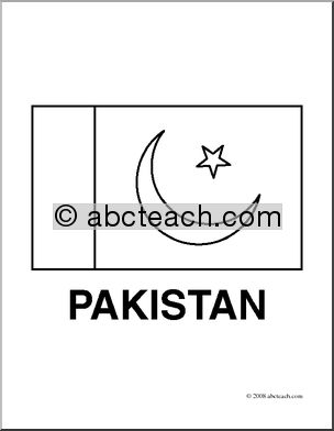 Clip Art: Flags: Pakistan (coloring page)