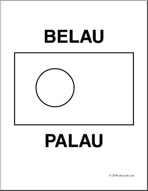 Clip Art: Flags: Palau (coloring page)