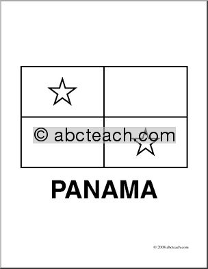 Clip Art: Flags: Panama (coloring page)