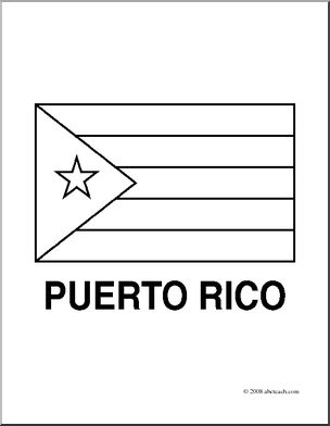 Clip Art: Flags: Puerto Rico (coloring page)