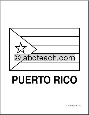 Clip Art: Flags: Puerto Rico (coloring page)