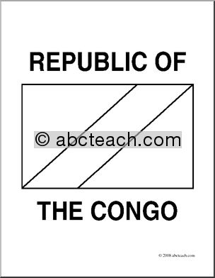 Clip Art: Flags: Congo (coloring page)
