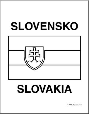 Clip Art: Flags: Slovakia (coloring page)