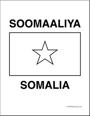 Clip Art: Flags: Somalia (coloring page)