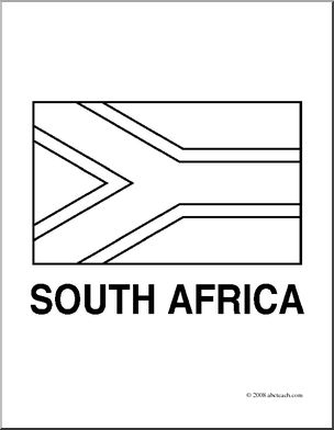 Clip Art: Flags: South Africa (coloring page)