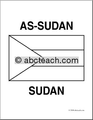Clip Art: Flags: Sudan (coloring page)