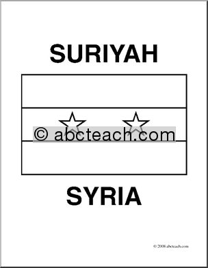 Clip Art: Flags: Syria (coloring page)