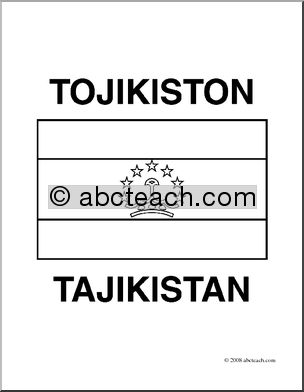 Clip Art: Flags: Tajikistan (coloring page)