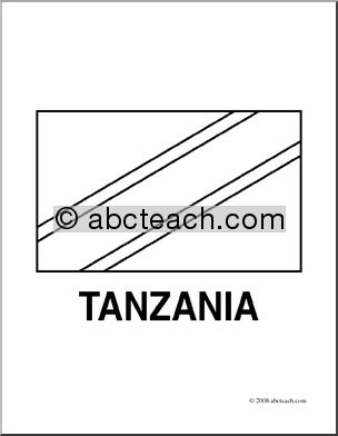 Clip Art: Flags: Tanzania (coloring page)