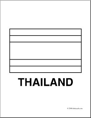 Clip Art: Flags: Thailand (coloring page)