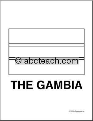 Clip Art: Flags: The Gambia (coloring page)