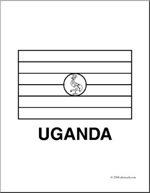 Clip Art: Flags: Uganda (coloring page)