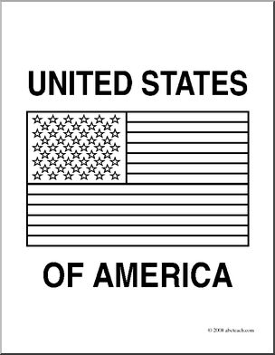 Clip Art: Flags: United States (coloirng page)
