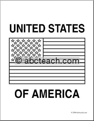 Clip Art: Flags: United States (coloirng page)