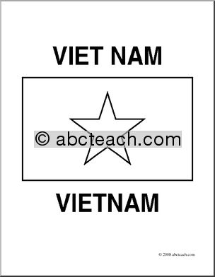 Clip Art: Flags: Vietnam (coloring page)