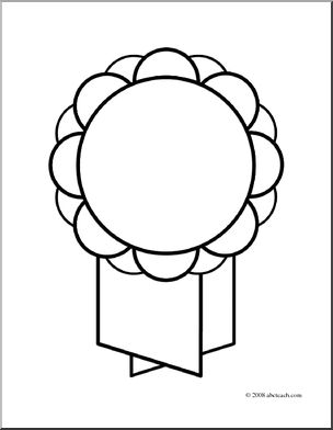 Clip Art: Flower Award (coloring page)