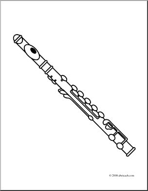 Clip Art: Flute (coloring page)