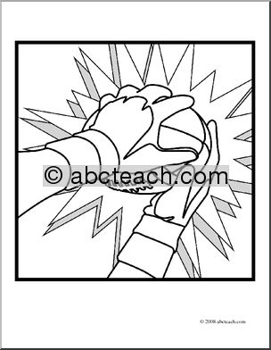 Clip Art: Sports Icon: Football (coloring page)