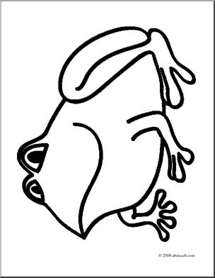 Clip Art: Basic Words: Frog (coloring page)