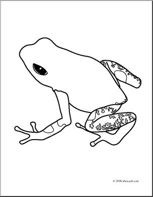 Clip Art: Frogs: Strawberry Poison Dart Frog (coloring page)