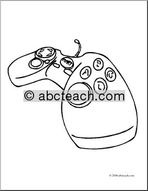 Clip Art: Game Controller (coloring page)