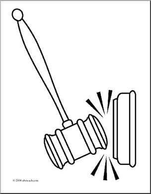 Clip Art: Gavel (coloring page)