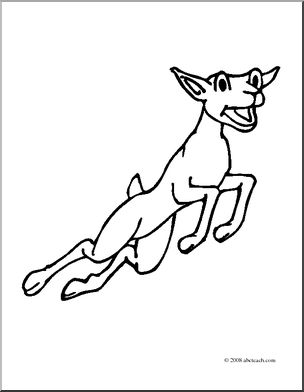 Clip Art: Cartoon Goat: Kid (coloring page)
