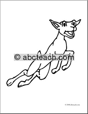 Clip Art: Cartoon Goat: Kid (coloring page)