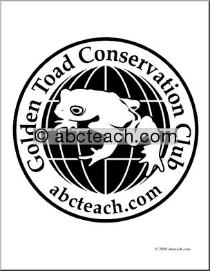 Clip Art: Golden Toad Conservation Club Logo (coloring page)
