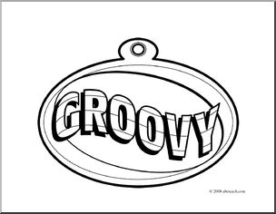 Clip Art: Groovy Award (coloring page)