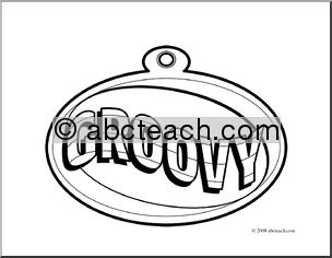Clip Art: Groovy Award (coloring page)