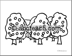 Clip Art: Basic Words: Grove (coloring page)