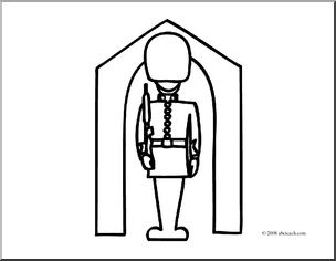 Clip Art: Basic Words: Guard (coloring page)
