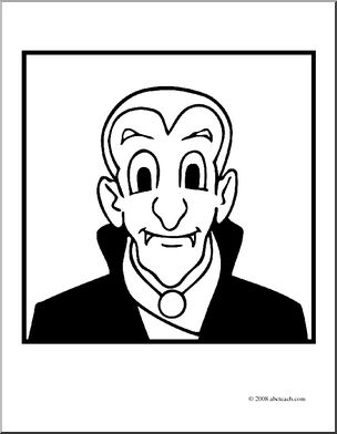 Clip Art: Halloween Faces: Vampire (coloring page)