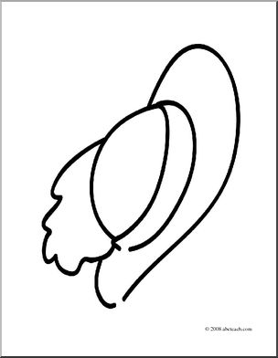 Clip Art: Basic Words: Hat 2 (coloring page)